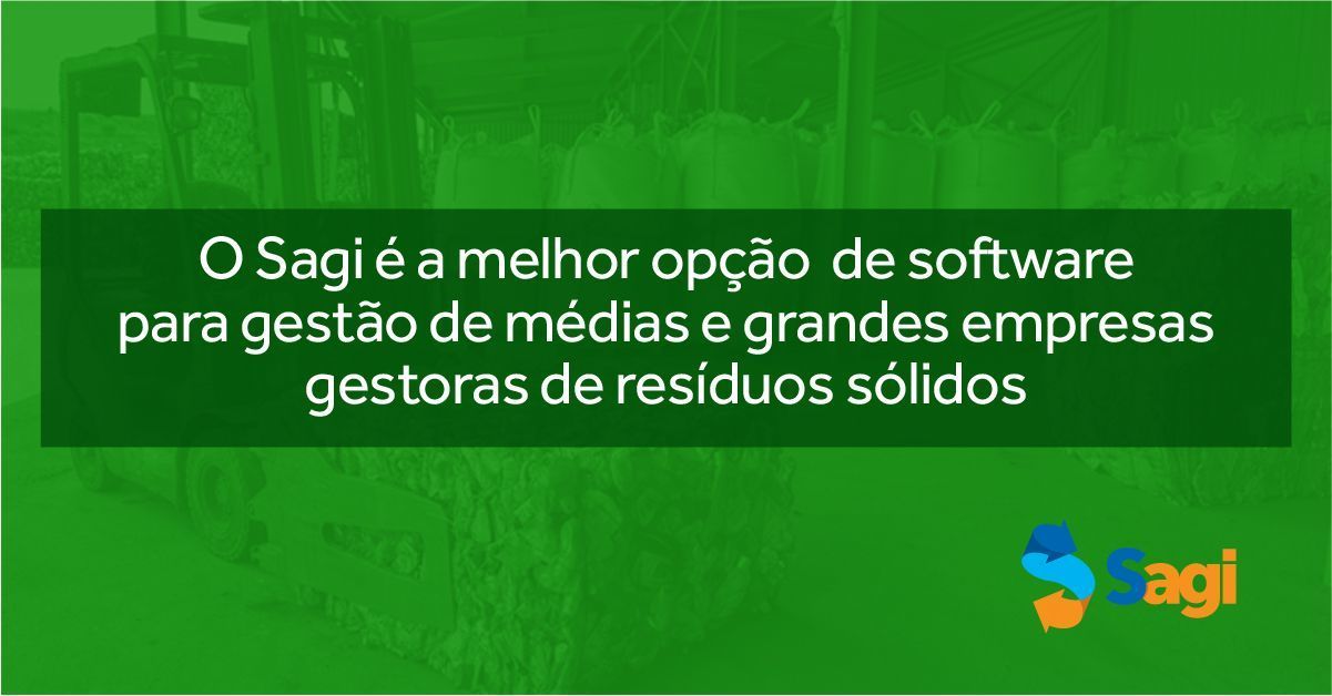 O Sagi é a melhor opção de software para gestão de empresas de médias e grandes empresas gestoras de resíduos