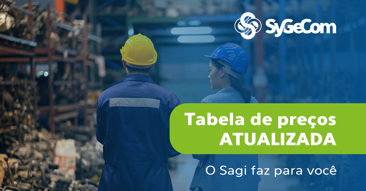 Tabela de preços atualizada ? O Sagi faz pra você